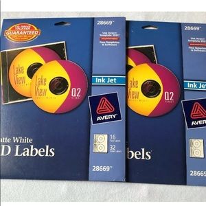 Avery Matte White CD Labels 28669 Ink Jet Lot of 2
